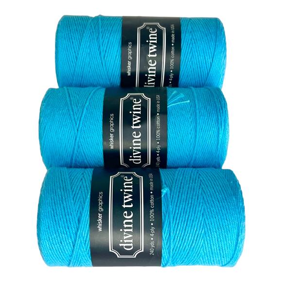 NEW Pack (3) Bakers Twine 100% Cotton 240 Yards, 4 PLY Blue USA Made String NWT - Picture 3 of 4